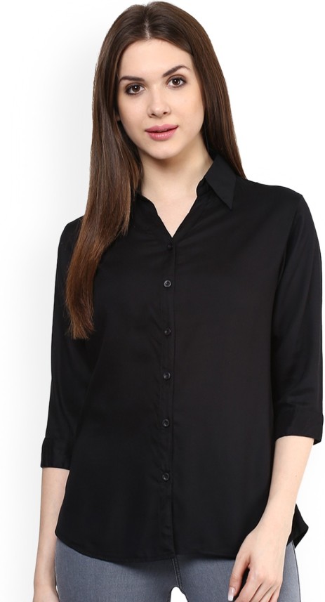Venumart Women Solid Casual Black Shirt ...